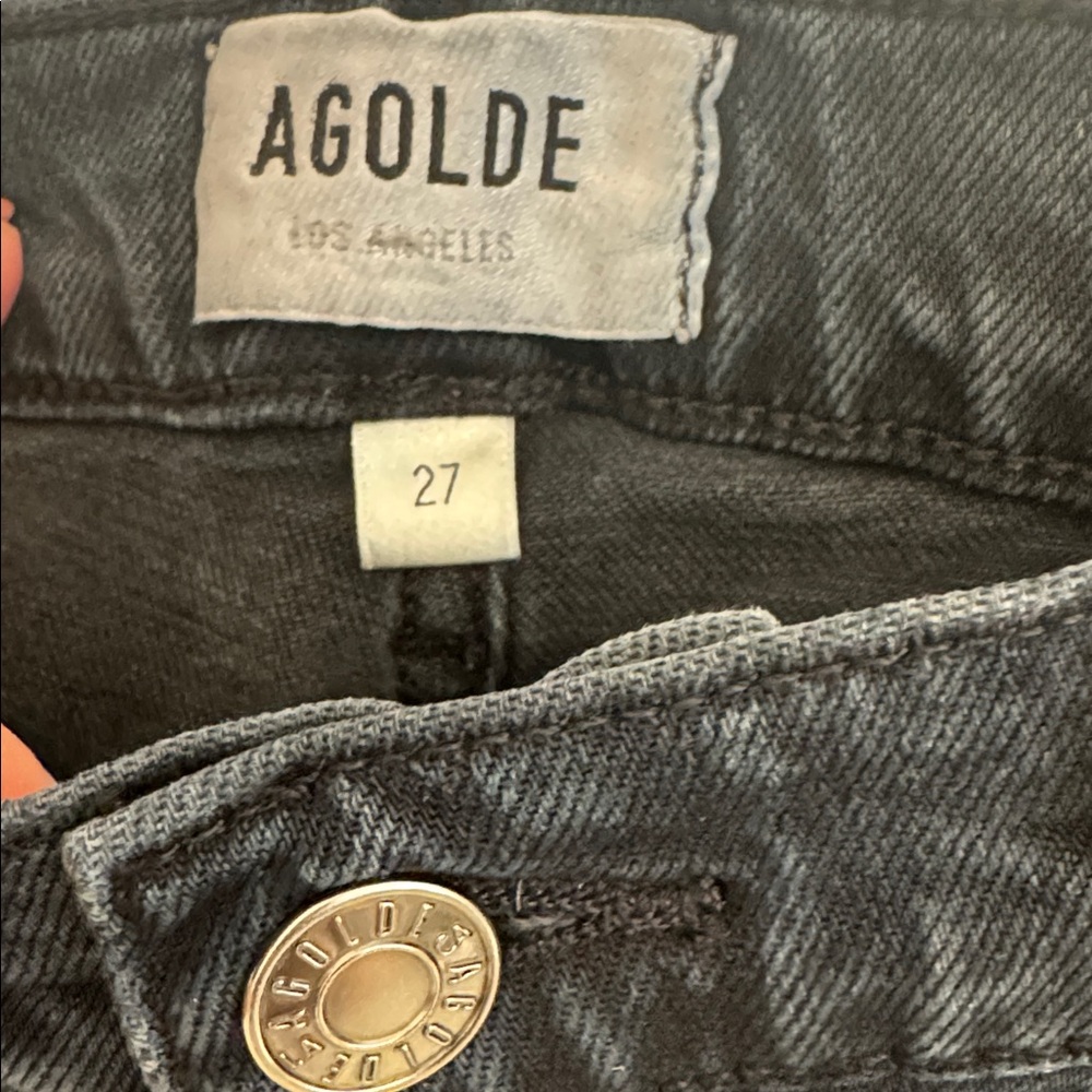 AGOLDE Black Wash straight Leg Jeans High Rise Size 27 - Picture 5 of 7